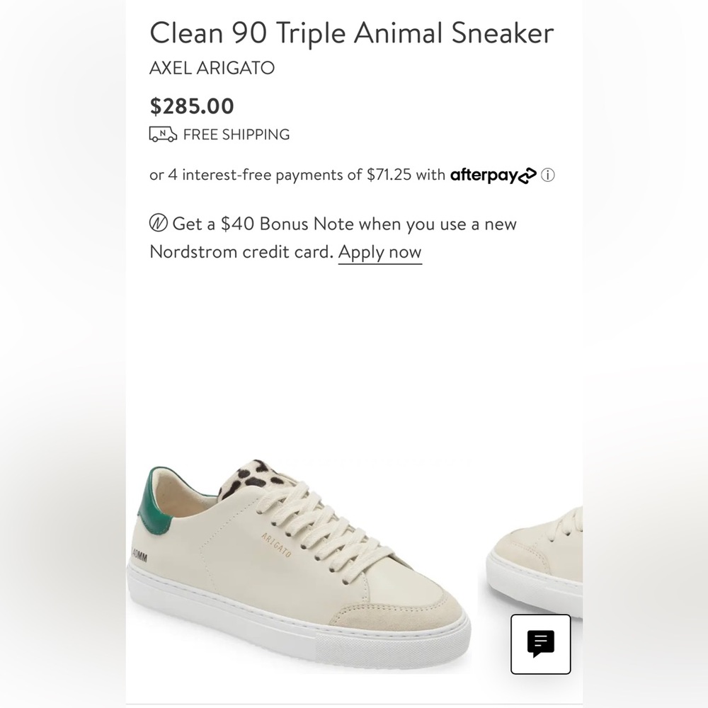 NWOT Axel Arigato Clean 90Triple Animal Sneaker